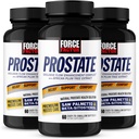 FORCE FACTOR Próstata, 3-Pack, Serra Palmetto e Beta Sitosterol Suplemento para Homens, Suporte à Saúde da Prostata, Suporte ao Tamanho, Alívio urinário, Controle de bexiga, Reduzir a micção noturna, 180 Softgels