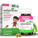 Wellements Organic Children's Laxatives for Obstipation (50 comprimidos mastigáveis) □ Organic Senna Tablets for 2+ Kids □ Non-GMO, USDA Organic, Gluten Free