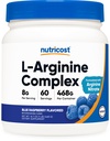 Nutricost L-Arginina Complex (Azul Framboesa, 60 Servings) - Gluten Free, Non-GMO
