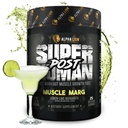Alfa Leão Sobre-humano pós treino em pó, Muscle Builder Drink, Creatina Mono-hidratado + Mais para o crescimento muscular Lean, força e volume, Suplemento para mulheres e homens (25 Servings, Marg muscular)