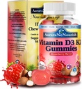 D3 K2 Vitamina 10000 UI, Vitamina livre de açúcar D3 K2 Gummies w. Pro & Pre, Vitamina mastigável D3 e K2 (MK-7) Suplementos para osso, dentes, imune, coração & Digest Saúde, Absorção de cálcio