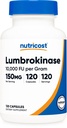 Nutricost Lumbrokinase Cápsulas 150 mg (120 Cápsulas) - Gluten-Free, Vegan, GMO-Free