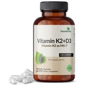 Futurobióticos Vitamina K2 (MK7) com Suplemento D3 - Fórmula não-GMO - 5000 UI Vitamina D3 e 90 mcg Vitamina K2 MK-7, 250 Cápsulas Vegetarianas