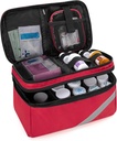 Trunab Medicina Armazenamento e Organizador Bolsa Vazio, Organizador de Garrafa de Pílulas com Pouch Portátil Pequeno, Caixa de Primeiros Socorros Home para Medicação de Emergência, Suplementos ou Kits Médicos (Bag Only) (Design Patent)