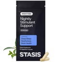Stasis Nighttime - Cápsulas de calma e sono para emparelhar com Estimulante - Skullcap, Magnolia Bark, Magnésio para Sono e Astaxantina Suplementos para Relaxamento e Apoio ao Humor - 25 Servimentos