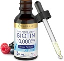 Carlyle Líquido Biotina 10000mcg 2 onças gotas de força extra .