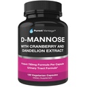 D Mannose Cápsulas com 600mg D-Mannose pó por tampa - com adicionado Cranberry e extrato de dente de leão para ajudar em bexiga, trato urinário e ITU Suporte - 120 bonés vegetarianos