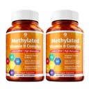 1 Body Vitamina B Complex Twin Pack – Folato 5-MTHF com B1, B2, B5, B6, Metil B12, Niacin, Biotina – 60 Cápsulas Cada