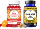 Lunakai EUA Made B12 Gummies & Shilajit Cápsulas Bundle – Força extra Daily Energy & Wellness Support