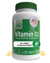 Saúde Thru Nutrition Vitamina D3 2000iu 365 Mini Softgels para Benefícios Máximas Fornecimento de Um Ano Ou 50mcg Colecalciferol 3rd Party Testado Grade em EVOO - Apoio à Saúde Imune