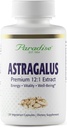 Paradise Herbs Astragalus Extract, Cápsulas Vegetarianas para Energia, Saúde Digestiva e Imune, Não OGM, Glúten Grátis, 120 Cápsulas