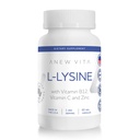 L-Lysine Suplemento com vitamina B12 + C + Zinco para a saúde do lábio, boca e tecido oral - Melhor suporte de bem-estar - Não-GMO, sem glúten - Made in USA - 60 Cápsulas Vegetais, 500mg