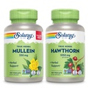 SOLARAY Mullein Folha 330 mg e Hawthorn Berry Cápsulas 1050 mg - calmante Herbal Suporte Bundle para Saúde Geral e Bem-Estar - Vegan, Não-GMO, 60 dias de garantia, Lab verified, 200/180 VegCaps
