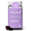 HUM Calm Ashwagandha Gummies para mulheres e homens, L-Theanina Ashwagandha Suplementos para Relaxamento diário e suporte de clareza, Vegan rápida atuação Gummy Fórmula, Misturado sabor Berry, 60 Gummies