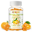 Pastilhas de magnésio de potássio, Suplemento de potássio w/Ashwagandha, Glicinato de magnésio de alta absorção,B6,D3,Citrato de potássio para Cães de Pernas,Muscle,Electroyte para Adultos Crianças,Livre de Açúcar, 60 Gummies