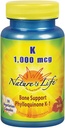 Vida da natureza Vitamina K 1000mcg Phylloquinone K-1 Suplemento, Saudável Ossos e Apoio Cardiovascular