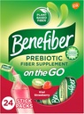 Benefiber On the Go Prebiotic Fiber Supplement Powder for Digestive Health, Daily Fiber Powder, Kiwi Strawberry Flavor Powder Stick Packs - 24 Sticks (5.28 Aves)
