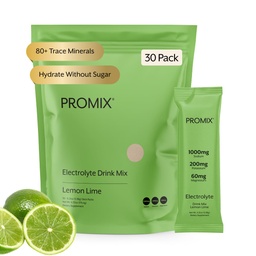 ProMix Nutrition Electrolytes Powder Packets - Sugar Free, Zero Calory, Stevia Free, Fasting Friendly, Natural Himalayan Pink Sal - Limão - 30 Servings (Pacote de 30)
