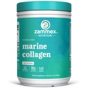 Peptídeos de colágeno marinho Zammex Pó sem sabor, Colágeno de peixe selvagem, Suporta pele saudável, cabelo, articulações, Tipo 1 & 3 Suplemento de colágeno para mulheres - Fácil de misturar. (32 Servões)