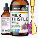 BIO KRAUTER® Light Thistle Supplement for Liver Cleanse & Detox - Liquid Milk Thistle Extract Сontains Silymarin for Digestive Support 4 Fl.Oz - Alcohol & Sugar Free, 56 Dias de Abastecimento