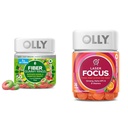 OLLY Fiber Gummy Rings 50ct & Laser Focus Gummy 36 Contagem