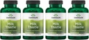 Swanson Milk Thistle (Standardized) - Suplemento de suporte ao fígado de ervas w / 80% Silymarin - Fórmula natural que ajuda a manter a saúde geral e bem-estar - (120 cápsulas) (4 embalagem)