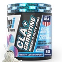 BPI Sports CLA + Carnitina – Ácido Linoleico Conjugado – Fórmula Perda de Peso – Metabolismo, Desempenho, Músculo Lean – Cafeína Livre – Para Homens & Mulheres – Snow Cone – 50 porções – 12,34 oz.