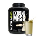 NutraBio Extreme Mass Gainer Protein Powder, 53G Protein, Clean Weight Gainer, Aumentar a Massa Muscular, Espectro Amino Acid - Vanilla, 6 Libras