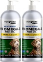 Líquido Saúde Animais de estimação K9 Omega 3 Óleo de peixe para cães - Líquido Omega 3 Suplemento para animais de estimação com EPA + DPA + DHA - Reduzir Coceira & Descamação, Juntas de apoio, Imunidade, Cérebro, Saúde do Coração - EUA Made (2 Pack)