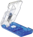 EZY DOSE cortador de pílulas e divisor com dispensador de pílulas embutido, lâmina de aço inoxidável de corte fácil para tablets, vitaminas, medicação, portátil, cortador de pílulas de tamanho de viagem para idosos, animais de estimação e uso diário, azul