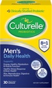 Saúde diária da Cultelle 8-em-1 Probiótico e multivitamina para homens - 30 Contagem - Probióticos Naturalmente-Fonte para Saúde Digestiva e Apoio Imune, com Magnésio, Vitamina D3, Vitamina C, Vitamina B12