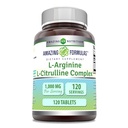 Fórmulas surpreendentes L-Arginina/L-Citrulina Complexo 1000mg 120 comprimidos Suplemento . Não-GMO . Gluten Free .