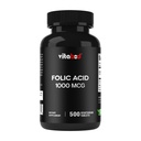 Ácido Fólico 1 mg (1000 mcg) (Vitamina B9) - 500 Comprimidos Vegetarianos - Vitamina Essencial Pré-Natal e Pós-Natal