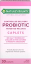 Nature's Bounty Probiótico, Suplemento dietético de entrega controlada, Suporta Saúde Digestiva, Intestinal e Imune, 30 Caplets, 30 Total Servings