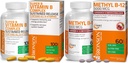 Bronson Metil B12 5000 mcg Vitamina B12 Metilcobalamina Lozenges + Super B Complexo Vitamina B Mantido Lenta Libertação