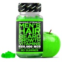 Best Beard Material Beard Growth Vitaminas - chicletes de biotina para o crescimento de barba e cabelo - força máxima 620,000mcg Biotina com colagénio, HSH, queratina e extrato de bambu