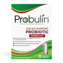 Probulin Colon Suporte diário Probiótico + Prebiótico + Suporte Gut Saúde, Gás ocasional e Bloating - 20 bilhões UFC - 12 Strains, 30 Cápsulas Vegan