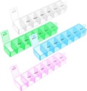 Organizador de pílulas semanal, 4Pcs 7 dias caso de pílula diária Vitamina Case Medicine Box Portable Medicine Organizador com Compartimento 4 cores AM PM Pill Containers para Medicina Suplementos Óleo de peixe