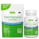Complexo de Magnésio Triplo 180 Comprimidos + Zinco Complexo Vegan Bundle, Magnésio Quelado de Alta Absorção + 25mg Picolinato de Zinco Quelado e Bisglicinato com Cobre, por Igennus
