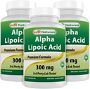 Best Naturals Ácido Alfa Lipóico 300 mg 120 Cápsulas (número 120 (embalagem de 3))
