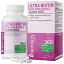 Bronson Ultra Biotin 10.000 Mcg Cabelo Pele e unhas Suplemento, Não-GMO, 360 Cápsula vegetariana