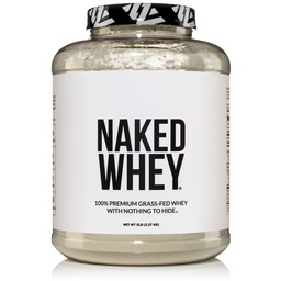 WHEY NAKED 5LB 100% grama alimentado sem sabor Whey Protein Powder - Apenas 1 Ingrediente, sem desnaturação - Sem OGM, soja ou glúten - Sem conservantes - Promova o crescimento muscular e recuperação - 76 Servings