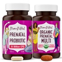 Mama Natural Pacote pré-natal – Vitaminas pré-natais orgânicas para mulheres + Probióticos alvo para gravidez e bem-estar pós-parto - Apenas 2 comprimidos por dia - Vegan & Non-GMO (30 fornecimento dia)