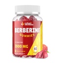 2000mg Berberine Supplement Gummies - Berberine de alta potência com Ceilão Candy Candy Cannamon, Açafrão, Magnésio, Chromium - Livre de Açúcar, Vegan, Não-GMO, Glúten-Flavor 60 Gummies - 1 embalagem