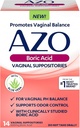 Supositórios de Ácido Bórico AZO para Mulheres, Ajuda a Apoiar Controle de Odor e Equilíbrio PH Vaginal com Ácido Bórico Clinicamente Estudado, Não-GMO, 30 Contagem
