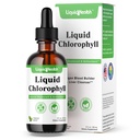 LIQUIDHEALTH Líquido Clorofila Drops - Desodorizante Interno, Detox Fígado, Suporte Imune, Promova Colágeno para Cabelo e Pele, Pare de Respirar Mau, Reduzir apetite - Made in the USA, Vegan, Non-GMO (2 onças)