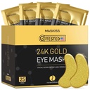 24k Gold Under Eye Patches (25 pares), máscara ocular, produtos de cuidados com a pele do colágeno, remendos para olhos Puffy, máscaras para olheiras e inchaço