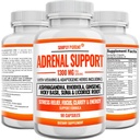 Suporte Adrenal e Gerente de Cortisol - 90 Cápsulas, Suplemento de Saúde Adrenal com Ashwagandha, Raiz de Alcaçuz, Rhodiola Rosea, Ginseng, Santo Basílio para Fadiga Adrenal para Mulheres e Homens
