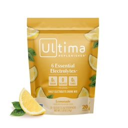 Ultima Replenisher Diária Electrolyte Powder Drink Mix – Açúcar Grátis – Limonada, 20 Stickpacks – Pacotes de Hidratação com 6 Eletrolitos Chave e Trace Minerals – Keto Friendly, Vegan, Não-GMO