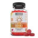 Zhou D3+K2 - Suplemento Vitamina D3 K2 para Mulheres e Homens, Suporte Imune Vit D3 e K2 Gummy, Fórmula Gelatina Livre com 5000 UI de D3 e MK-7 - 60 chicletes vegetarianos (Pack of 1)